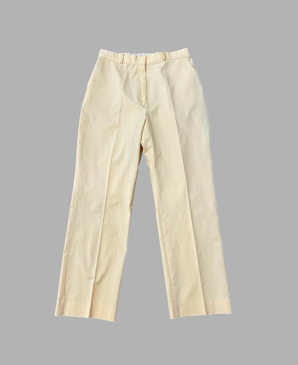 Vintage 80s Wrangler Butter Yellow High Rise Trousers Pants 28 x 28 USA -